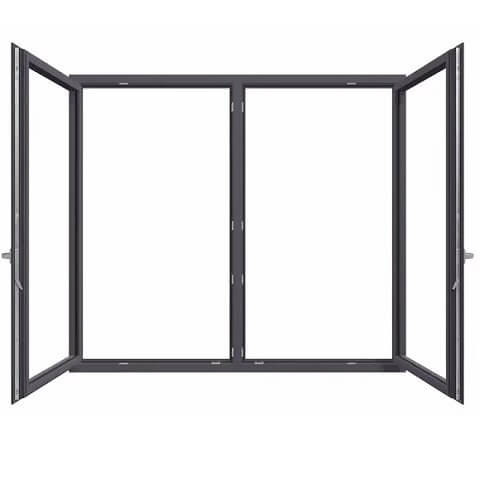 2-flügeliges Alufenster MB-70hi offen