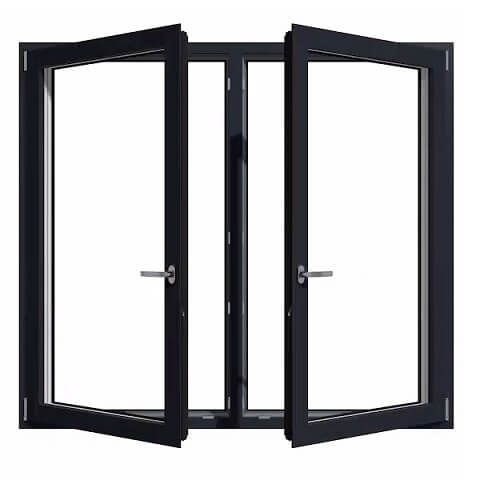 2-flg. Alu-Fenster mit Pfosten