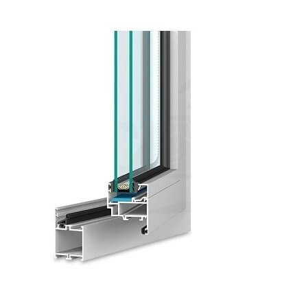Aluminiumfenster MB45 Profilschnitt