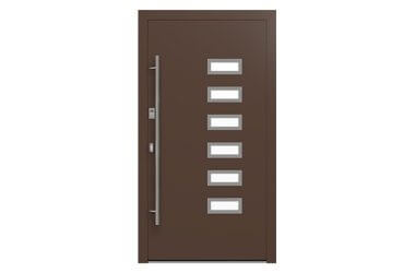 Aluminium Haustür Braun Modell 19 Aufsatzfüllung