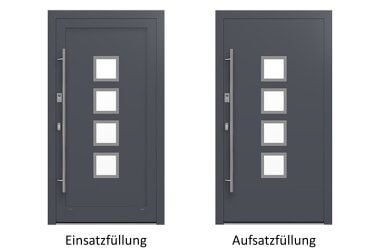 Aluminium Einsatzfüllung und Aufsatzfüllung in Anthrazit