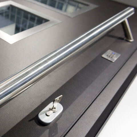 Alu-Haustürbeschlag mit PIN-Code Tastatur