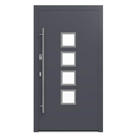 Aluminium Haustür Halle in Dunkelgrau