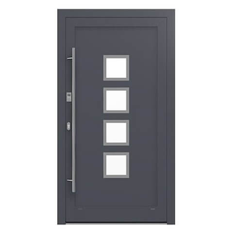 Aluminium Haustür Halle in Dunkelgrau