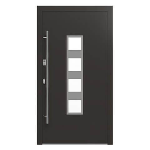 Aluminium Haustür Freiburg in Schwarzbraun