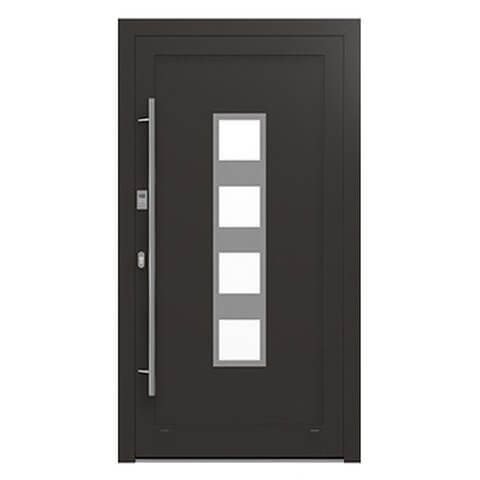 Aluminium Haustür Freiburg in Schwarzbraun