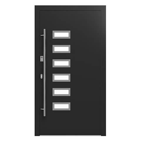 Aluminium Haustür Lübeck in Schwarz, Glas links