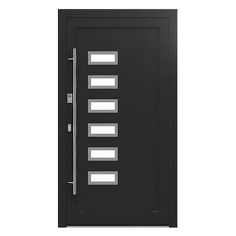 Aluminium Haustür Lübeck in Schwarz, Glas links