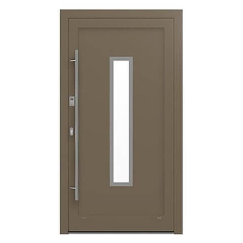 Aluminium Haustür Braunschweig in Graubraun