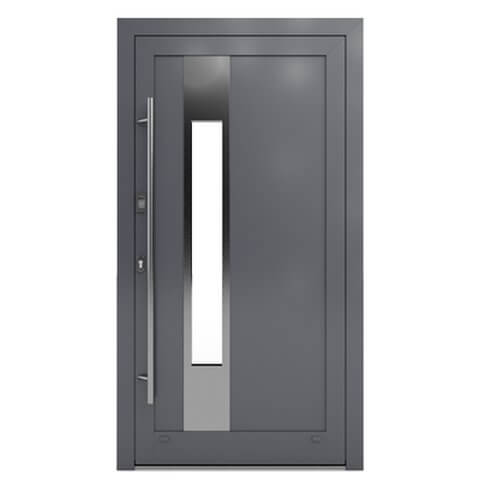 Aluminium Haustür Chemnitz in Anthrazit, Glas links