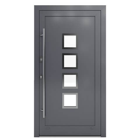 Aluminium Haustür Halle in Anthrazit