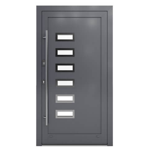 Aluminium Haustür Lübeck in Anthrazit, Glas Links