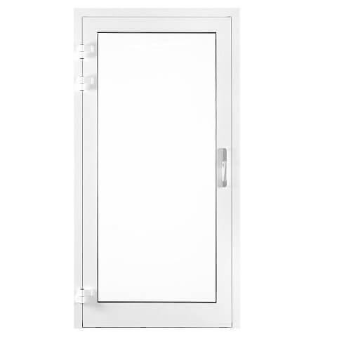 Aluminium Nebeneingangstür MB-70 Ganzglasfüllung Weiß