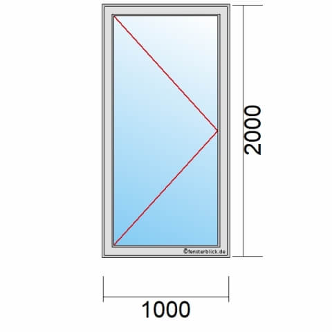 Balkontür 100x200 cm 1-flügelig Dreh-Links technische Details
