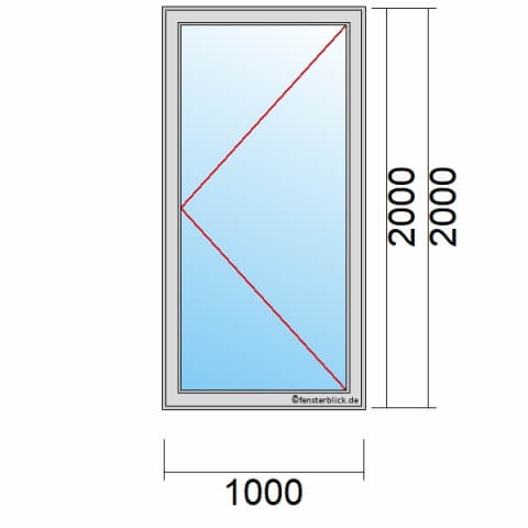 Balkontür 100x200 cm 1-flügelig Dreh-Rechts technische Details