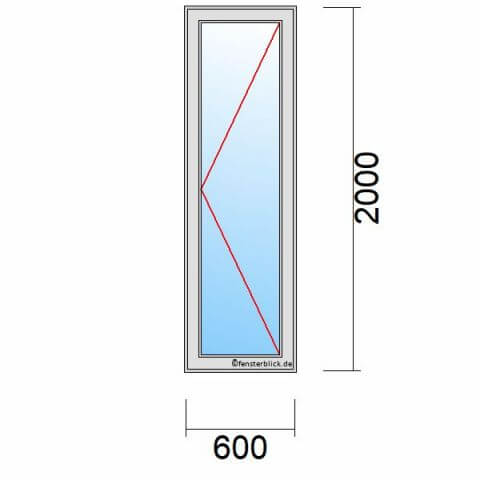 Balkontür 60 cm breit 1-flügelig Dreh-Rechts technische Details
