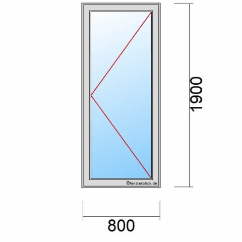 Balkontür 80x190 cm 1-flüglig Dreh-Rechts technische Details