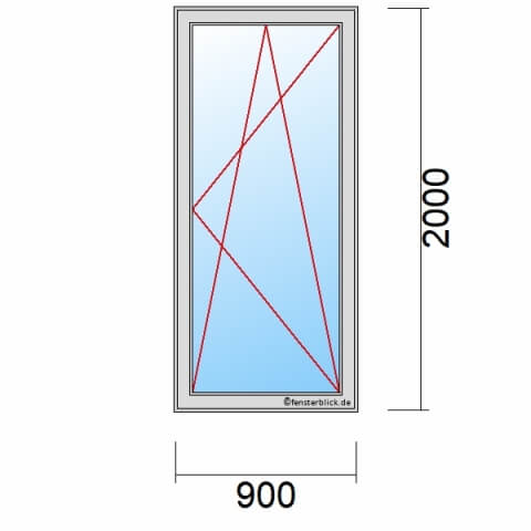 Balkontür 90x200 cm 1-flüglig Dreh-Kipp-Rechts technische Details