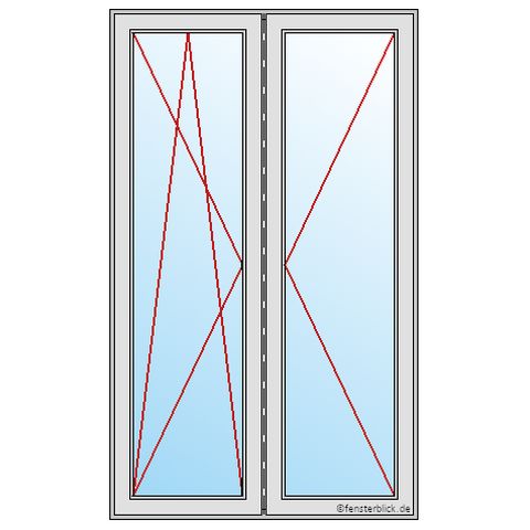 2 flg. Balkontür mit Stulp DKR/DL