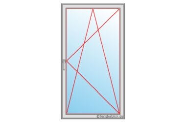 1flüglige Balkontür Dreh-Kipp technisches Schema