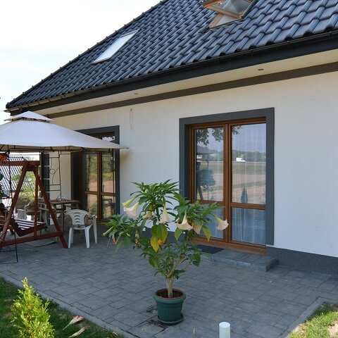 Kunststoff-Balkontüren 2-flüglig in Braun