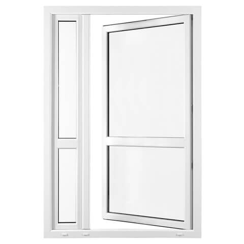 Balkonraam van kunststof in wit