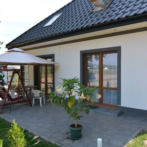 Kunststoff Balkontür 2-flügelig Braun