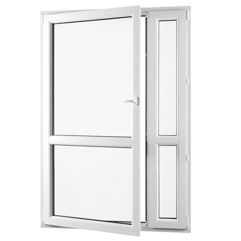 Kunststof balkondeuren met 2 vleugels in wit
