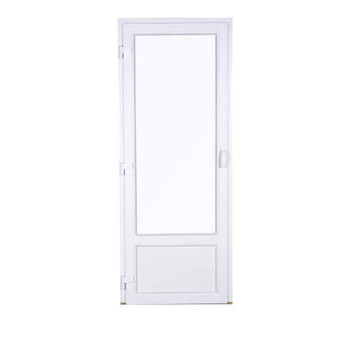 Kunststoff Balkontür in Weiß mit Holzschwelle