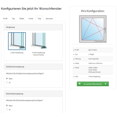 Fenster online konfigurieren