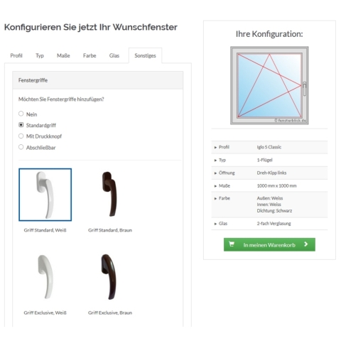 Kozijnfabrikant configurator kozijnenblik.nl uitrusting