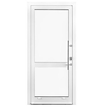Nebeneingangstür mit Kämpfer in Weiß