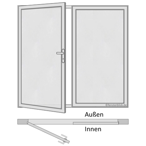 2-flüglige Tür mit Stulp schematische Zeichnung