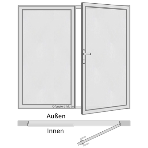 Drehrichtung nach innen DIN rechts mit Milchglas dunkel und Stulp