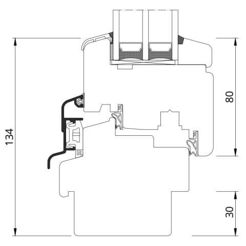 Holzfenster Softline 88 Querschnitt
