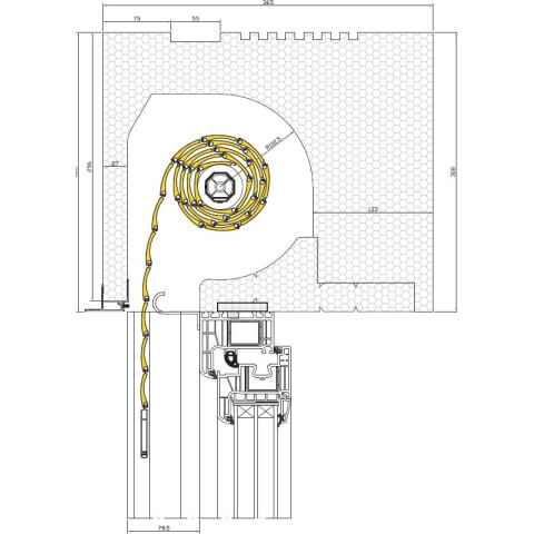 Aufsatzrollladen Drutex RS Styropor Revision von Außen Querschnitt