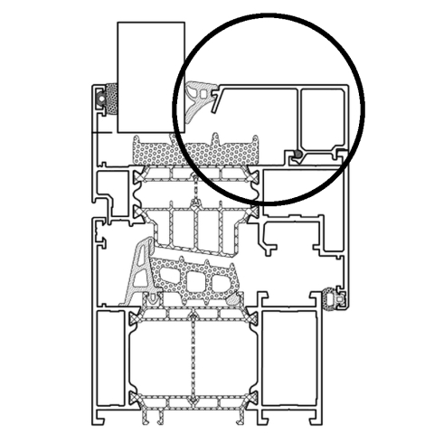 Glasleiste aus Alu mit 22,5mm Füllung