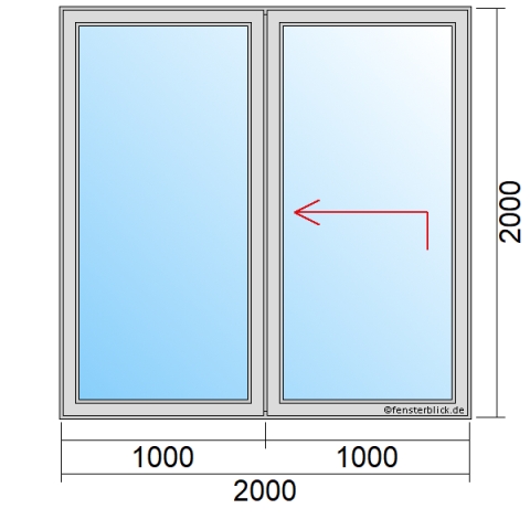 Hebeschiebetür 2m, Öffnungsart: F + HS