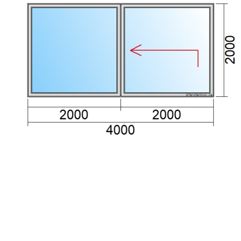 Hebeschiebetür 4m, Öffnungsart: F + HS