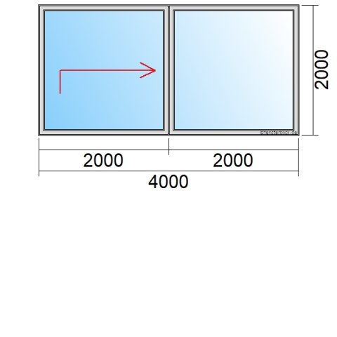 Hebeschiebetür 4m, Öffnungsart: HS + F