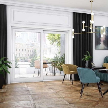 2-flügelige Hebeschiebetür in Weiß