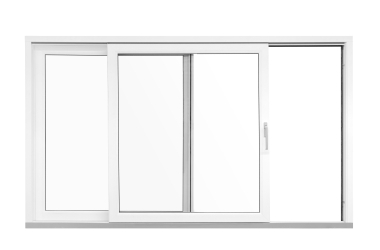 Hefschuifpui in wit, halfopen