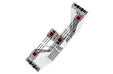 HS-Tür Kunststoffprofil Querschnitt Weiß