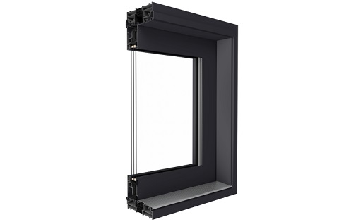 Profilschnitt Aluminium HS-Tür MB-77hi in Anthrazit