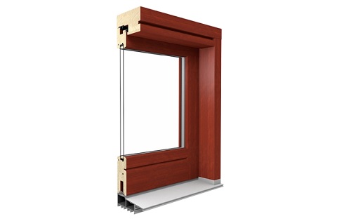 Profilschnitt Holz HS-Tür in Kiefer-Mahagoni