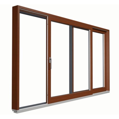 Holz-Aluminium Hebe-Schiebe-Tür in Braun