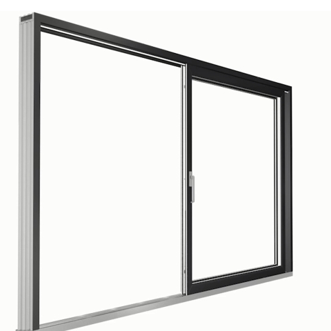 Geöffnete Kunststoff HS Tür IGLO in Anthrazitgrau