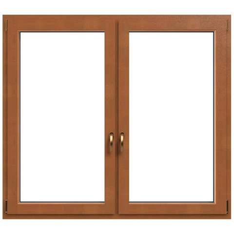 2-vleugelig hout-aluminium Duoline grenen met licht eiken lasuur