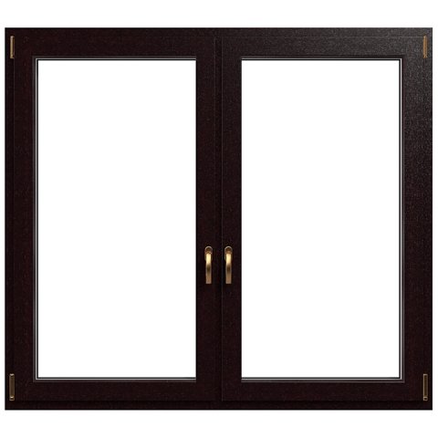 2 flg. Dreh-Kipp Holz-Aluminium-Fenster Meranti mit Schwarzbraun Lasur