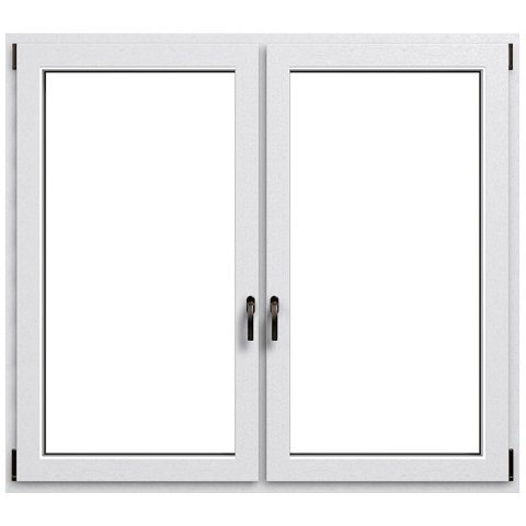 2-vleugelige hout-aluminium kozijnen Duoline in wit